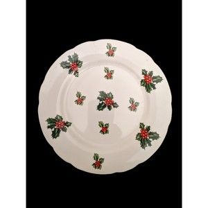 Lefton Holly & Berry Luncheon Plate 7” Gold Trim Style #7952 Replacement